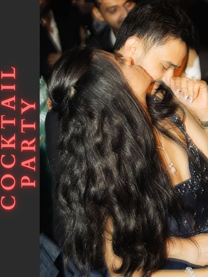 An intimate moment on the dance floor. This photo from the cocktail party captures a close embrace, full of emotion and connection.