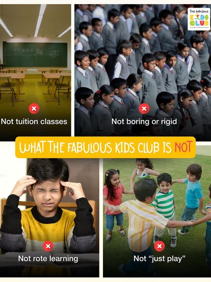 It's also important to know what we are not. We are not a tuition class, we don't believe in rote learning, and our activities are much more than "just play."