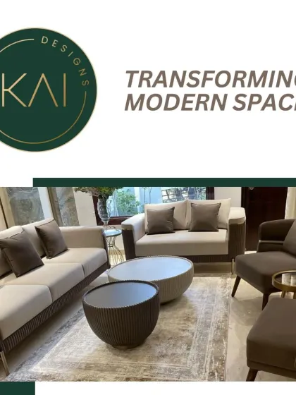 We designed this modern living room set with clean lines and a neutral color palette. The ensemble includes a three-seater sofa, a loveseat, and an armchair, all unified by their sleek form and textured fabric.