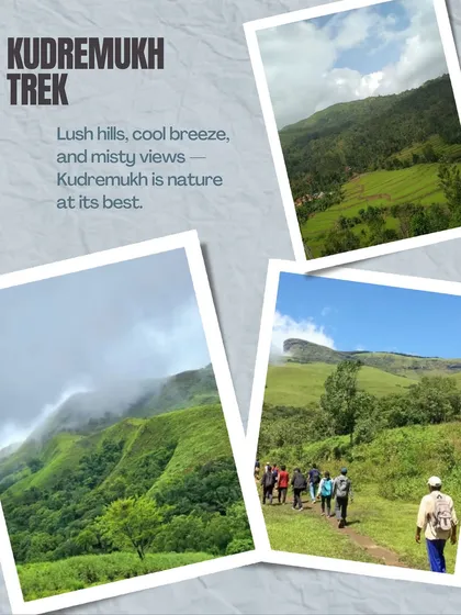 The Kudremukh Trek is another amazing adventure near Mysore. Known for its lush green hills and misty views, it's nature at its absolute best.