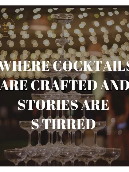 Where cocktails are crafted and stories are stirred. A champagne tower ready for the big moment, promising a cascade of celebration.