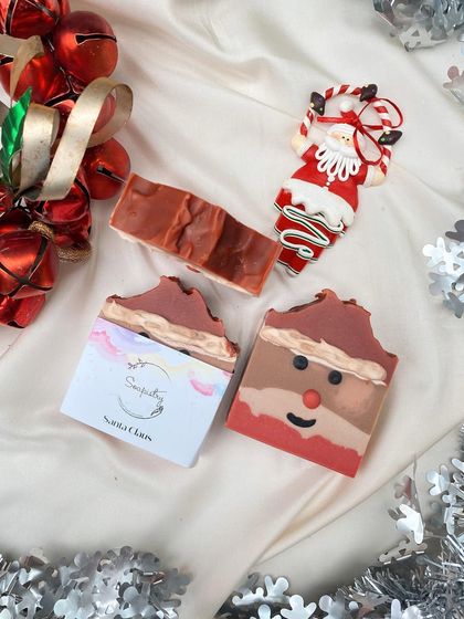 Here's my Santa Claus soap bar, a fun and whimsical design for the kid in all of us.