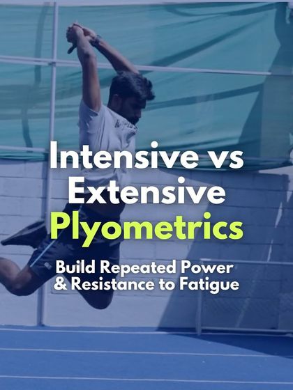 Intensive vs. Extensive Plyometrics. This title card for our plyometrics series explains how I use different types of jump training to build both repeated power and resistance to fatigue, depending on the athlete's sport and goals.