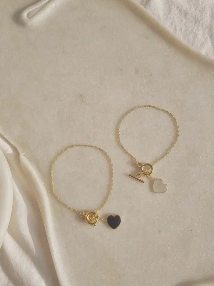 A final look at my gemstone heart toggle bracelets, perfect for gifting to a loved one.