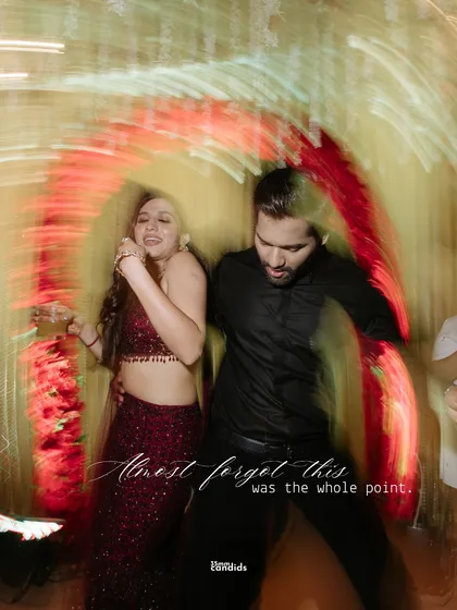 This is the glorious chaos I love. The un-posed, unrestrained joy of a sangeet night where the whole point is to forget everything and just dance. My camera finds the story in the motion, capturing the energy you can't fake.