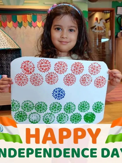 Happy Independence Day! We celebrate with patriotic crafts, like this beautiful tricolor block print artwork.