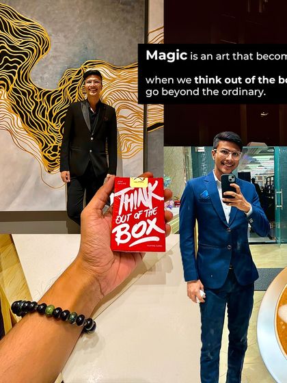"Magic is an art that becomes real when we think out of the box." A collage that speaks to the creativity and innovation behind my illusions.