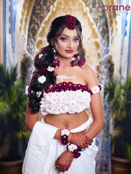 The full look, showcasing the student's ability to create a complete character using both makeup and natural elements.