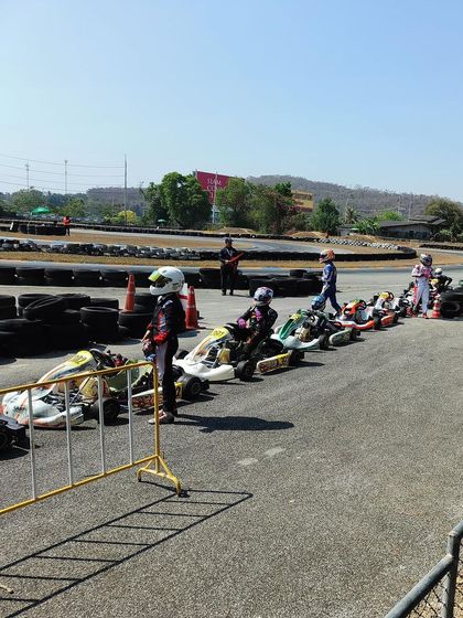 The pit lane during the Rotax Max Asia Trophy in Thailand.