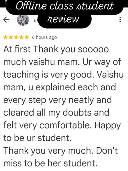 "Don't miss to be her student." This review from an offline class student makes me so grateful.