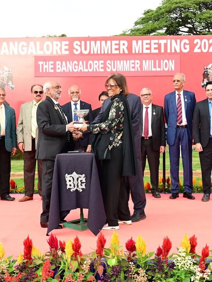 The presentation of The Bangalore Summer Million, a high-stakes race with significant sponsor interest.