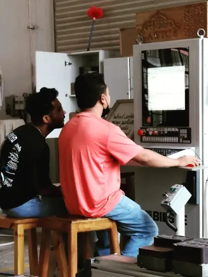 We bridge the gap between classic woodworking and modern manufacturing. Our students learn to program and operate CNC machines, turning digital designs into precisely cut components for furniture and intricate art pieces.