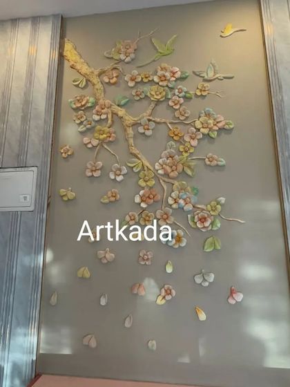 Another look at our popular 3D flower and bird embossing. The soft colors and detailed textures make it a beautiful addition to any living space.