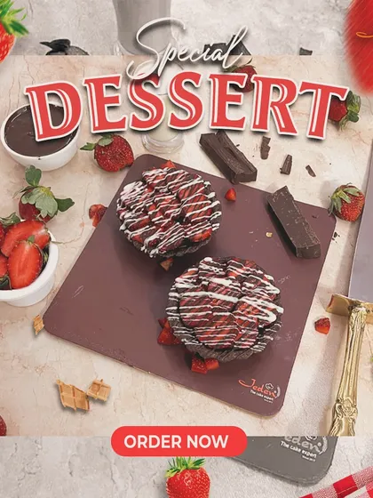 A special dessert featuring the perfect symphony of strawberries and chocolate. These individual tarts have a rich chocolate base, are filled with fresh strawberries, and drizzled with white and dark chocolate.