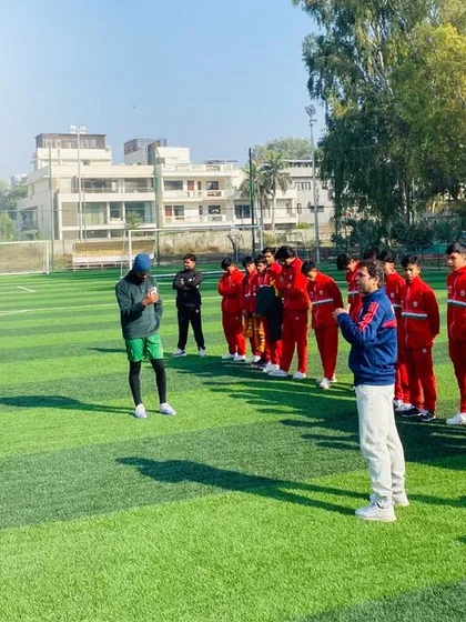 The U15 team lined up at the academy after their Germany tour. This experience has made them not just better players, but more mature and confident individuals.