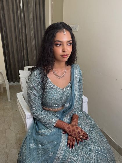 Another full-length shot of Sushmita, capturing her poised and elegant demeanor. The entire look is a testament to modern bridal style.