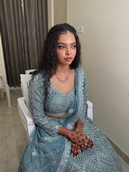 Another full-length shot of Sushmita, capturing her poised and elegant demeanor. The entire look is a testament to modern bridal style.