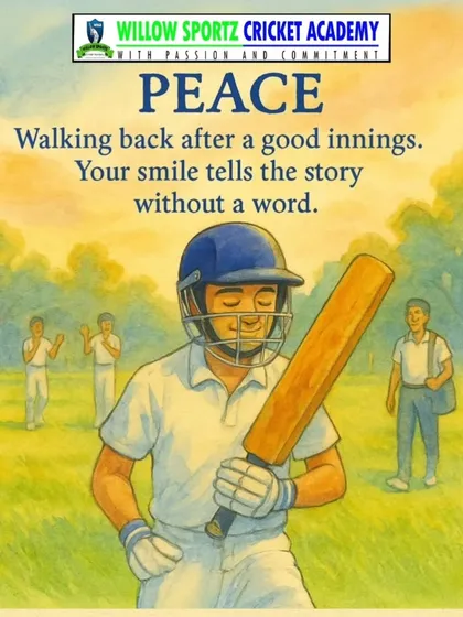 The feeling of peace after a good innings. This illustrates the deep satisfaction that comes from performing well.