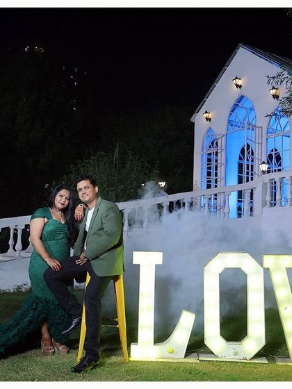 A stunning post-wedding or anniversary shoot at our white chapel, proving it's a timeless backdrop for celebrating any milestone.