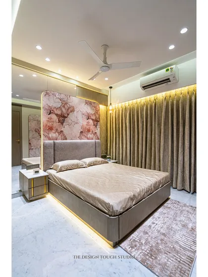 The under-bed LED lighting adds a modern and sophisticated touch, making the bed appear to float. This feature, combined with the elegant headboard, creates a truly dreamy atmosphere.