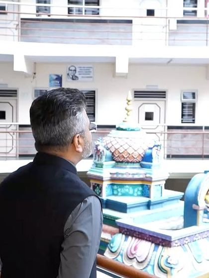 Viewing the temple and cultural spaces within the college, which help instill values alongside education.