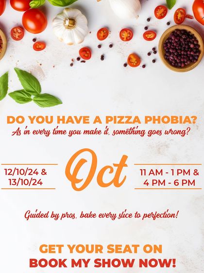 Do you have pizza phobia? This poster playfully addresses the common mistakes people make at home and offers our workshop as the perfect solution, with guided help from pros.