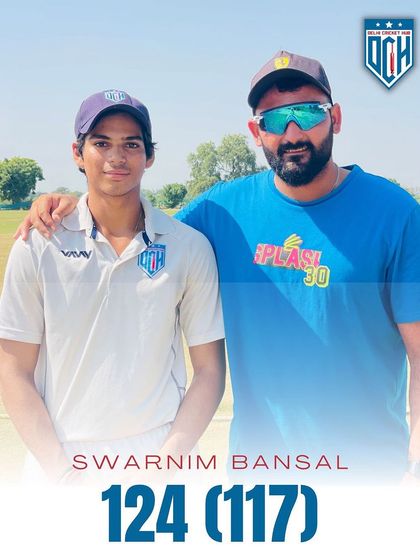 Another century for Swarnim Bansal. His knock of 124 shows his consistency and ability to build a big innings.