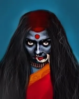 A digital portrait of the fierce and powerful Goddess Kali. I focused on her intense eyes and traditional appearance to capture her formidable presence. This is my tribute to her divine strength.