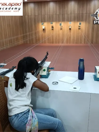 A young girl concentrates on her target during a summer camp session at the Nalapad Academy range. We create a supportive atmosphere where kids can build confidence and make new friends.