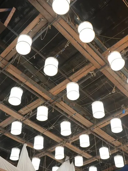 A behind-the-scenes look at a commercial shoot where we used over 80 Prolights ECL panels as hanging lanterns, creating a beautiful and practical lighting effect.