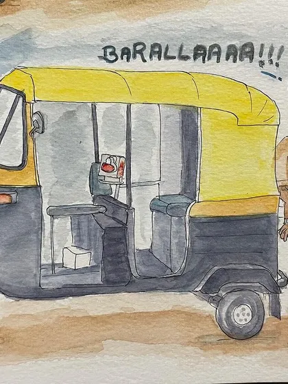 The classic 'Baralla' (Won't come) refusal, a moment of frustration for commuters captured with humor.