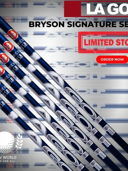 Limited stock available of the LA Golf Bryson DeChambeau Signature Series shafts, known for their stability and performance.