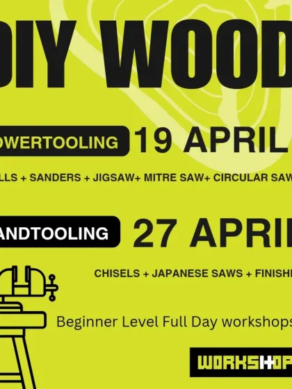 Our April DIY Wood workshops are open for booking. Choose between the Powertooling session on the 19th and the Handtooling session on the 27th, or get a discount for attending both.