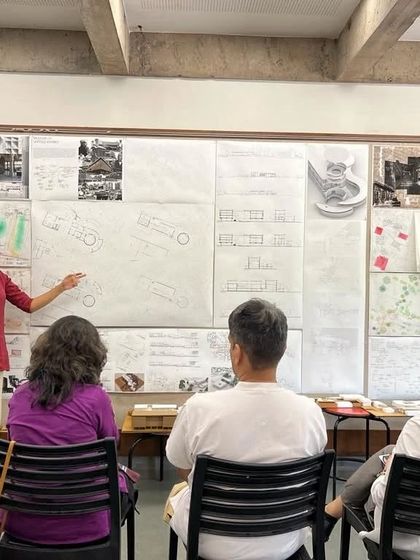 A student presenting her work to the jury at CEPT. It is a rigorous and insightful process that pushes students to articulate and defend their design decisions.