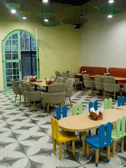 Another perspective of our versatile dining and party space, ready to be customized for the next big celebration.
