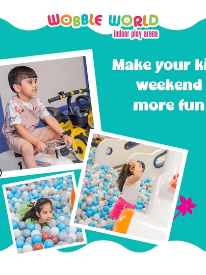 Make your kids' weekend more fun with a trip to Wobble World. This collage shows the variety of activities that await.