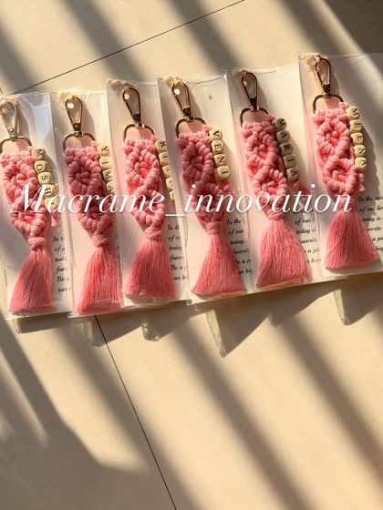 These pink personalized keychains are perfect for adding a pop of color to your bag or keys.
