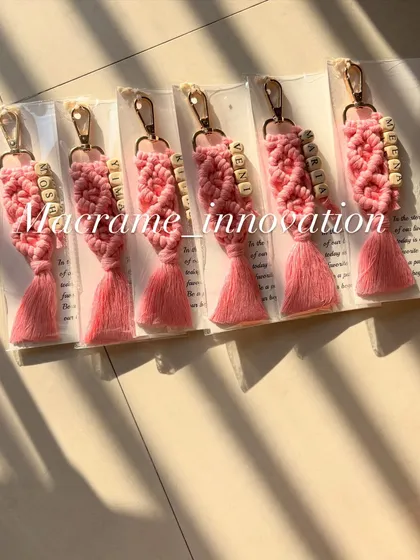 Bright pink and full of fun. These custom name keychains are perfect for adding a pop of color to your bag or keys.