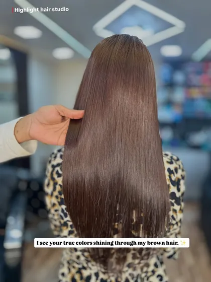 Our stylist showing off the final result. We are proud of the rich, true colors we can achieve for our clients.