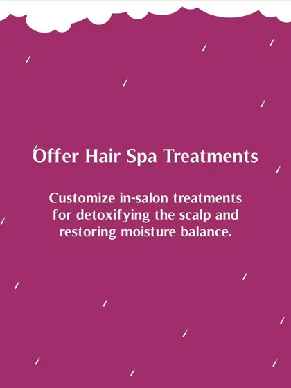 The rainy season is the perfect time for a hair spa. I offer customized in-salon treatments to detoxify the scalp and restore the moisture balance that the humidity disrupts.