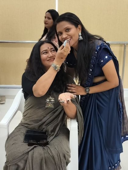 A sweet moment with my mentor, Jayshree Panchal ma'am, during my certification. Her encouragement and support have been invaluable to me.