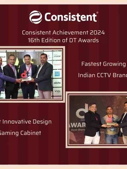 We are proud to share our achievements from the 16th Edition of the DT Awards. Our team was recognized for the Most Innovative Design in Gaming Cabinets and as the Fastest Growing Indian CCTV Brand.