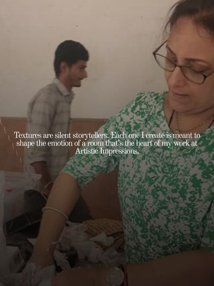 Textures are silent storytellers. This image captures my philosophy that each texture I create is meant to shape the emotion of a room, which is the heart of my work at Artistic Impressions.