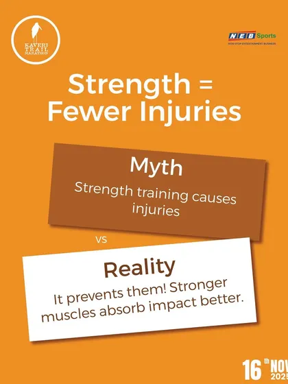 Myth vs. Reality: Strength training doesn't cause injuries, it prevents them. Stronger muscles absorb impact better, protecting your joints.