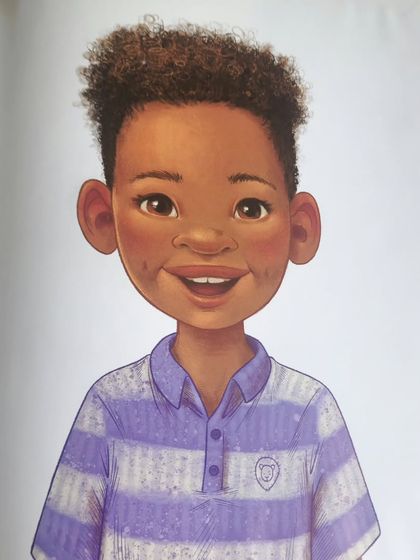The final portrait of Calvin, happy and confident in who he is. This is the kind of empowering representation I want every child to see in our books.