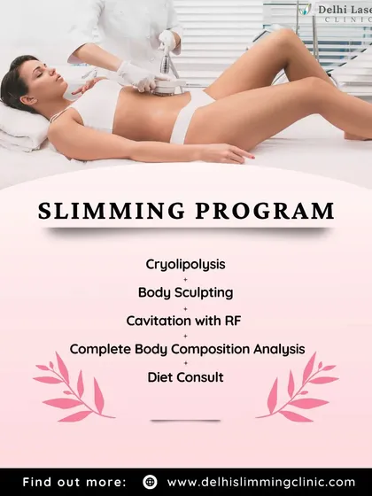 My slimming program is a complete solution that goes beyond a single treatment. It includes a range of procedures like Cryolipolysis and Body Sculpting, a full body composition analysis to track progress, and a professional diet consultation to support your journey.