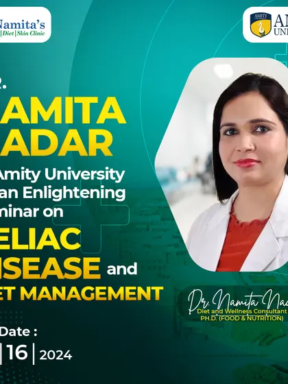 I was honored to speak at Amity University about Celiac Disease and its dietary management. A strict gluten-free diet is essential, and I help clients navigate this with practical and enjoyable meal plans.