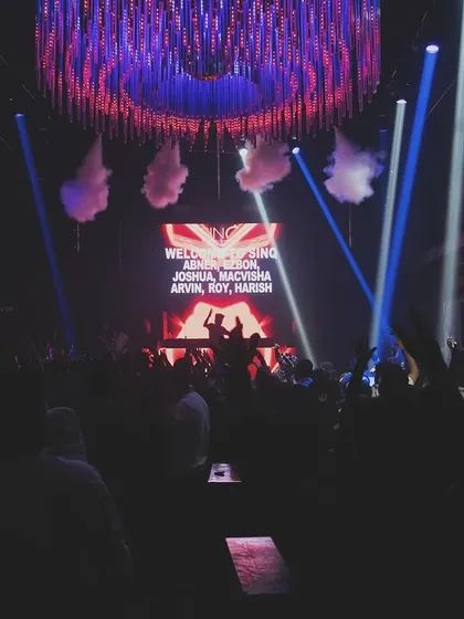 Another view of the stage during the corporate event at SinQ.