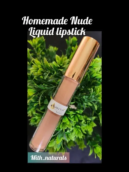 A product shot of my homemade nude liquid lipstick. This is a perfect everyday shade, made with the same natural, chemical-free ingredients as all my other products.
