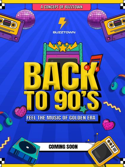 This is a concept poster for 'Back to 90's', a themed event powered by my brand, Buzztown. I don't just book artists; I also develop unique event concepts from scratch, designed to create a nostalgic and immersive experience.